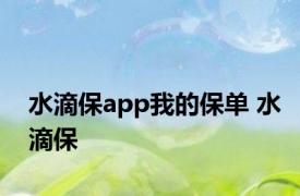 水滴保app我的保单 水滴保 