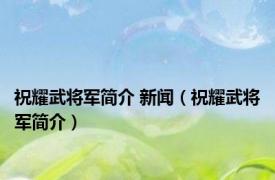 祝耀武将军简介 新闻（祝耀武将军简介）