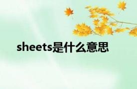 sheets是什么意思