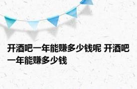 开酒吧一年能赚多少钱呢 开酒吧一年能赚多少钱 