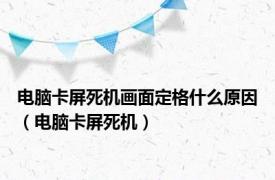 电脑卡屏死机画面定格什么原因（电脑卡屏死机）