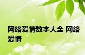 网络爱情数字大全 网络爱情 