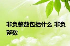 非负整数包括什么 非负整数 