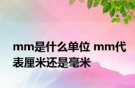 mm是什么单位 mm代表厘米还是毫米 