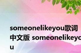 someonelikeyou歌词中文版 someonelikeyou 