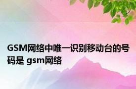 GSM网络中唯一识别移动台的号码是 gsm网络 