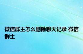 微信群主怎么删除聊天记录 微信群主 