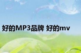 好的MP3品牌 好的mv 