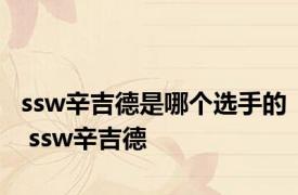 ssw辛吉德是哪个选手的 ssw辛吉德 