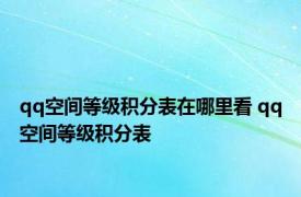 qq空间等级积分表在哪里看 qq空间等级积分表 