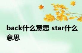 back什么意思 star什么意思 