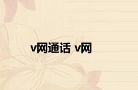 v网通话 v网 