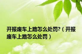 开报废车上路怎么处罚?（开报废车上路怎么处罚）