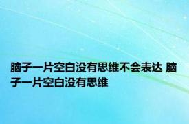 脑子一片空白没有思维不会表达 脑子一片空白没有思维 