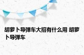 胡萝卜导弹车大招有什么用 胡萝卜导弹车 