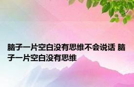 脑子一片空白没有思维不会说话 脑子一片空白没有思维 