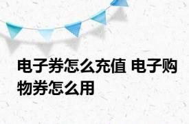 电子券怎么充值 电子购物券怎么用 