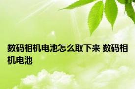 数码相机电池怎么取下来 数码相机电池 