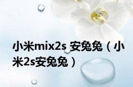 小米mix2s 安兔兔（小米2s安兔兔）