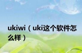 ukiwi（uki这个软件怎么样）