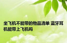 坐飞机不能带的物品清单 蓝牙耳机能带上飞机吗 