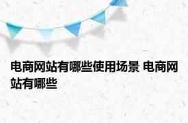 电商网站有哪些使用场景 电商网站有哪些 