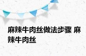 麻辣牛肉丝做法步骤 麻辣牛肉丝 