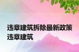 违章建筑拆除最新政策 违章建筑 