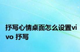 抒写心情桌面怎么设置vivo 抒写 