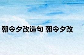 朝令夕改造句 朝令夕改 