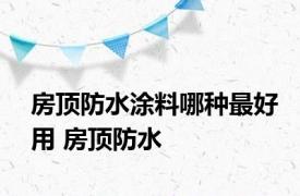 房顶防水涂料哪种最好用 房顶防水 