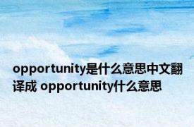 opportunity是什么意思中文翻译成 opportunity什么意思 