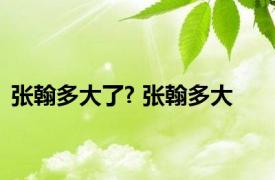 张翰多大了? 张翰多大 