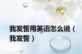 我发誓用英语怎么说（我发誓）