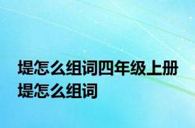 堤怎么组词四年级上册 堤怎么组词 