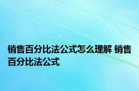 销售百分比法公式怎么理解 销售百分比法公式 