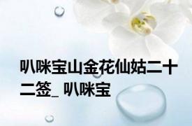 叭咪宝山金花仙姑二十二签_ 叭咪宝 