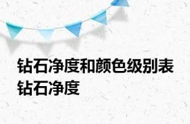 钻石净度和颜色级别表 钻石净度 