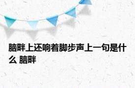 脑畔上还响着脚步声上一句是什么 脑畔 