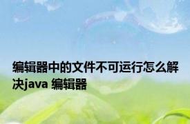 编辑器中的文件不可运行怎么解决java 编辑器 