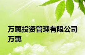 万惠投资管理有限公司 万惠 