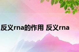 反义rna的作用 反义rna 