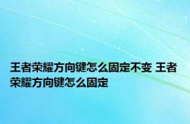 王者荣耀方向键怎么固定不变 王者荣耀方向键怎么固定 