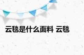 云毯是什么面料 云毯 