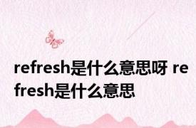 refresh是什么意思呀 refresh是什么意思 