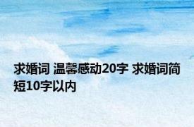 求婚词 温馨感动20字 求婚词简短10字以内 