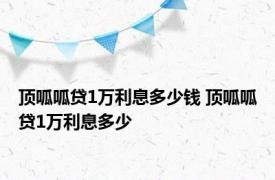 顶呱呱贷1万利息多少钱 顶呱呱贷1万利息多少 