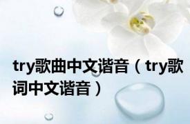 try歌曲中文谐音（try歌词中文谐音）