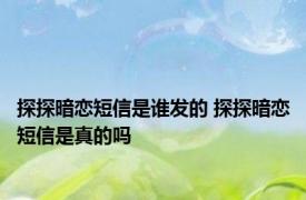 探探暗恋短信是谁发的 探探暗恋短信是真的吗 