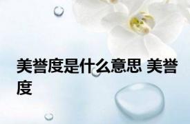 美誉度是什么意思 美誉度 